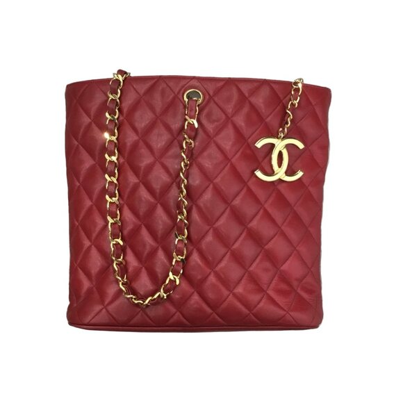 CHANEL Red Quilted Lambskin Runway Mid Strap Tote/Crossbody/Shoulder Bag - Picture 1 of 8